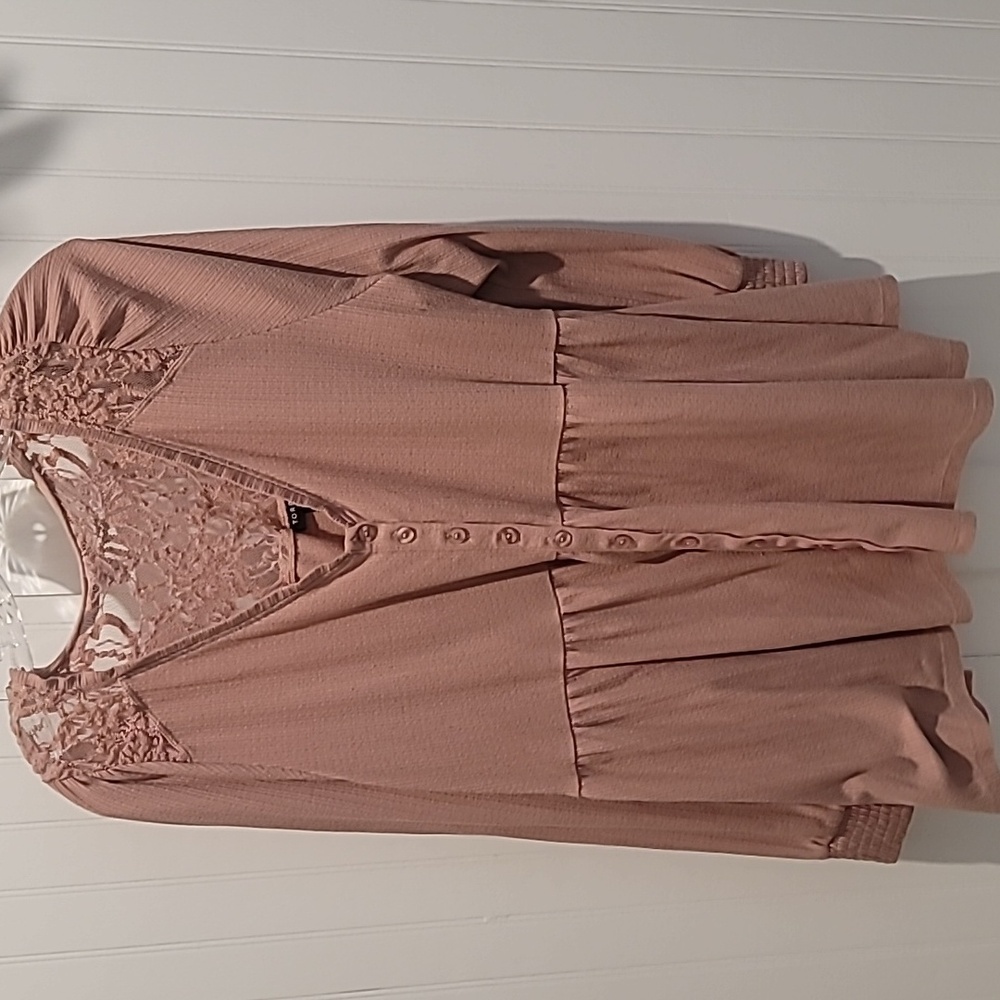 Torrid Pink Lace Detail Blouse